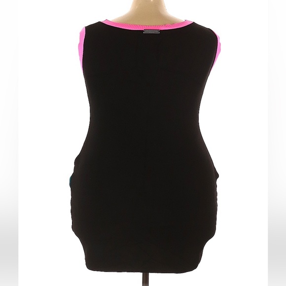 ELHOFFER DESIGN Pride Rainbow Fitted Knit Sheath Mini Dress Sleeveless Black - Picture 7 of 14